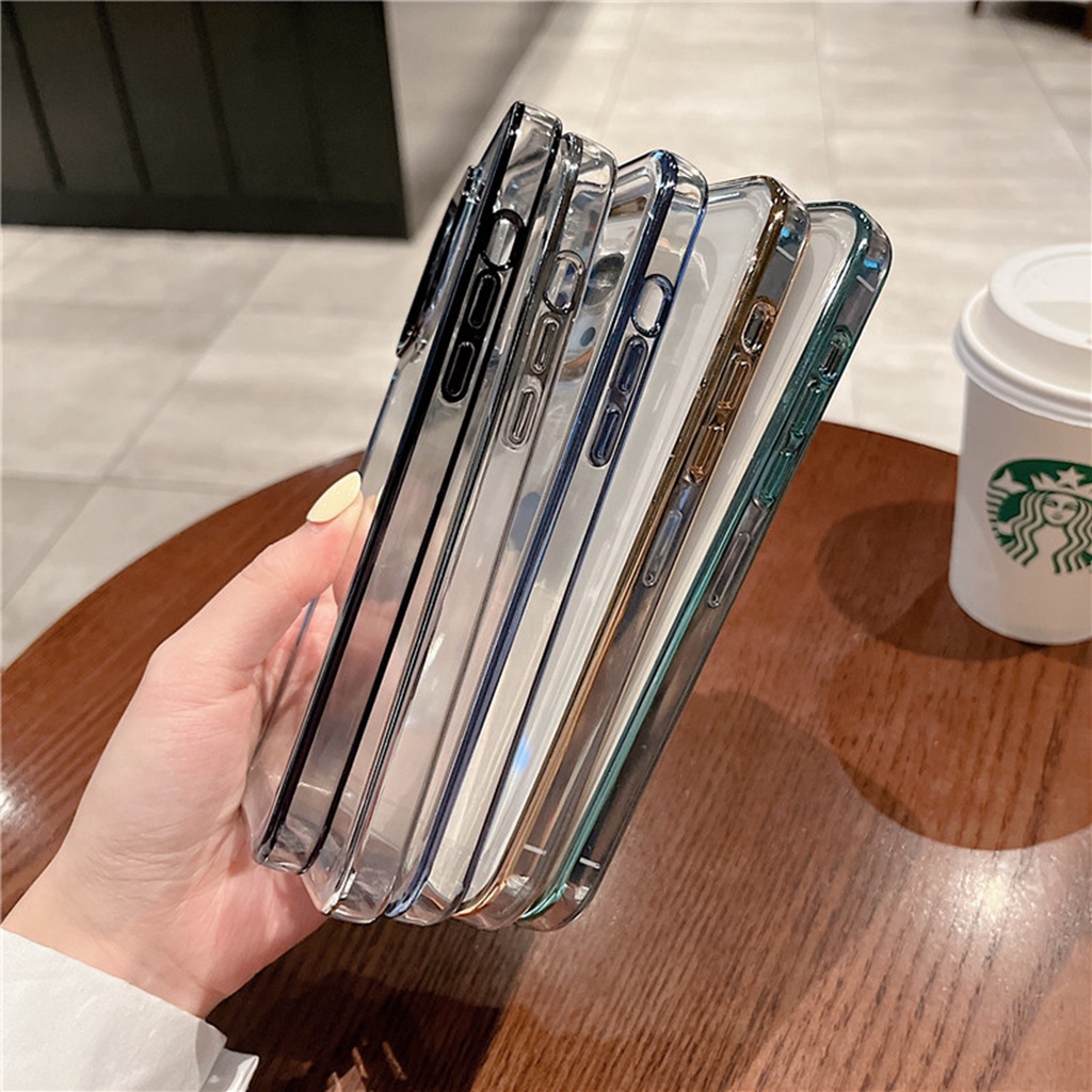 Ốp Điện Thoại Trong Suốt Chống Sốc Mạ Sang Trọng Cho iPhone 13 12 11 Pro MAX XS MAX XR X 7+ 8 Plus