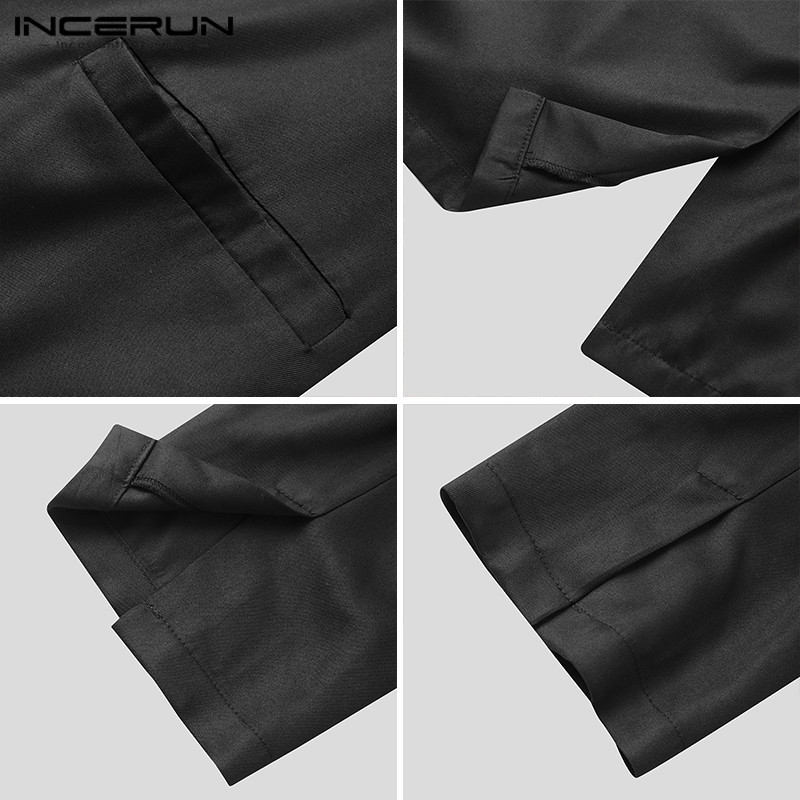 Áo khoác blazer INCERUN dài tay dáng rộng cá tính dành cho nam
