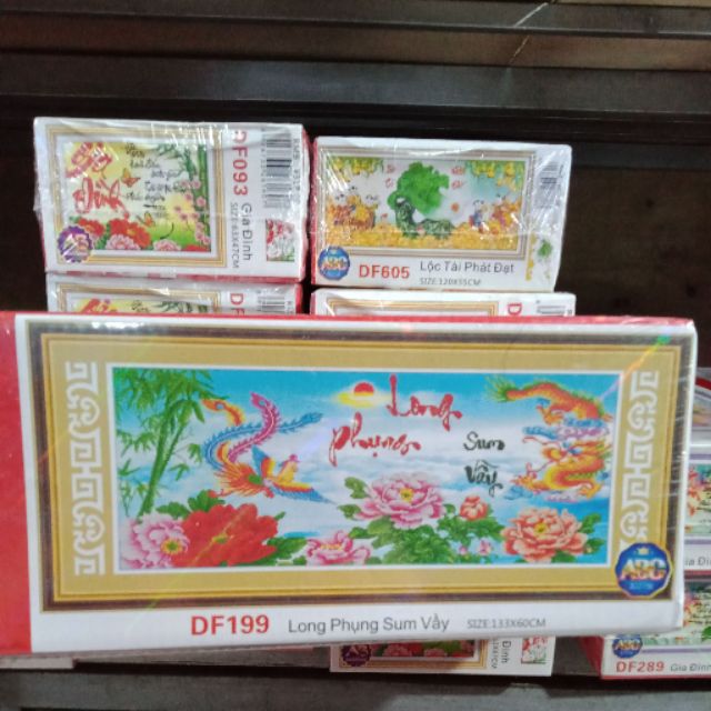 Tranh đính đá Long Phụng sum vầy df199(133*60)