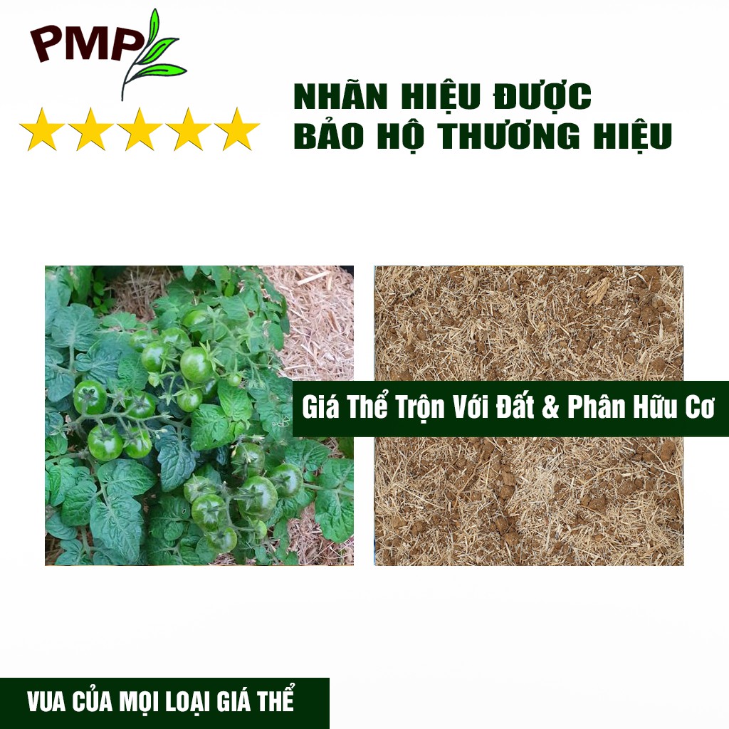 Giá Thể Trồng Cây PMP Siêu Giá Thể Bã Mía SUMI, Chuyên Dụng Cho Trồng Hoa Hồng, Hoa Lan, Rau Sạch (500g - 4dm3)