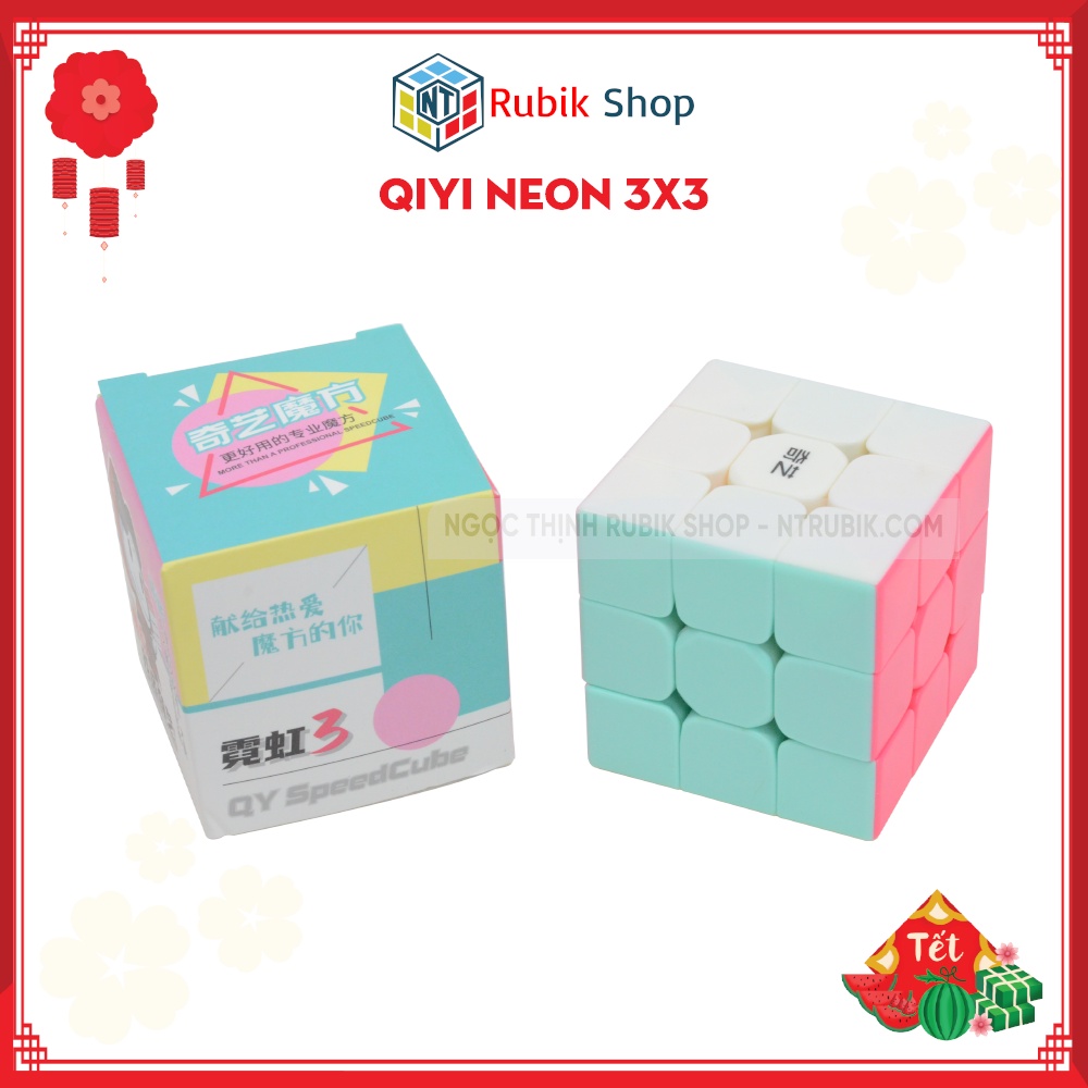 Bộ sưu tập Rubik Qiyi neon 2x2, 3x3, 4x4, 5x5 Stickerless
