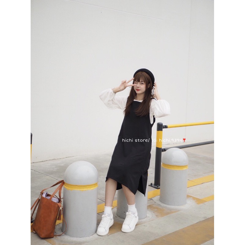 (SẴN + ẢNH THẬT) SÉT VÁY YẾM DÀI ULZZANG PHONG CÁCH HÀN QUỐC 2 MÀU ĐEN VÀ NÂU TÂY | BigBuy360 - bigbuy360.vn