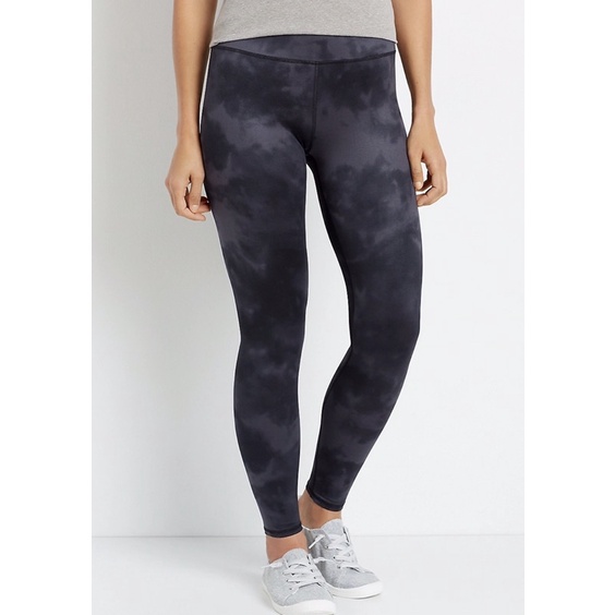 Quần Legging Maurices Cạp Cao Xuất Xịn Thể Thao, Tập GYM, Yoga Loang Màu Đen