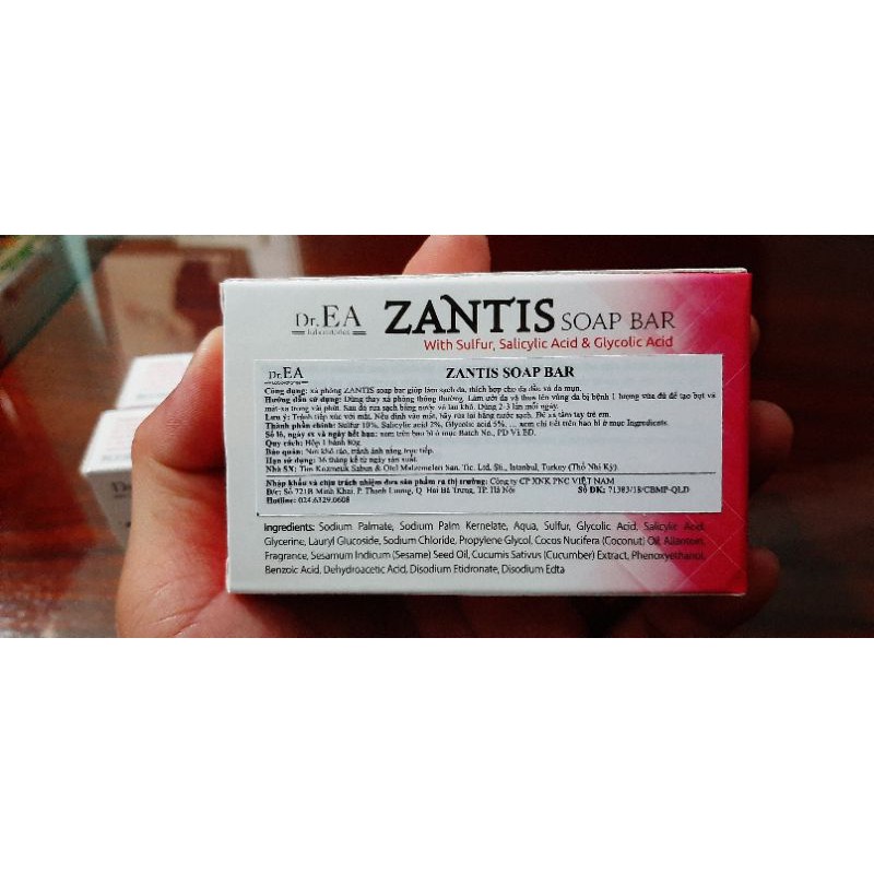 Rửa mặt da mụn, tắm cho tay chân lỗ chân lông bị nổi cục, Xà phòng zantis soap bar giảm dày sừng nang lông