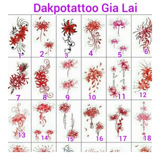 Hình xăm dán mini Hoa bỉ ngạn.