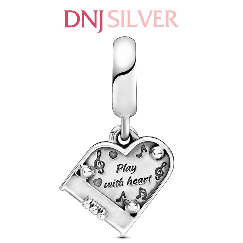 Charm bạc 925 cao cấp, hàng chuẩn bạc - Charm Grand Piano Heart thích hợp để mix vòng tay charm - DN133