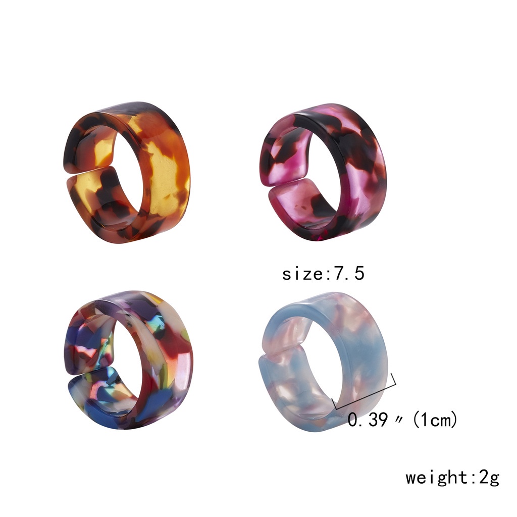 Nhẫn RINHOO FRIENDSHIP nhựa màu sắc phong cách Hàn Quốc thời trang cho nam và nữ