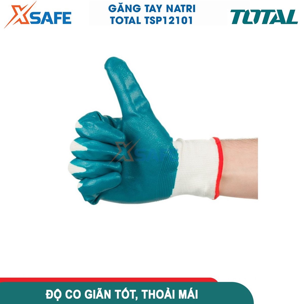Găng tay bảo hộ chống dầu TOTAL TSP12101 bao tay bảo hộ lao động phủ nitrile chống trơn trượt, dầu mỡ, nhớt, sơn phun