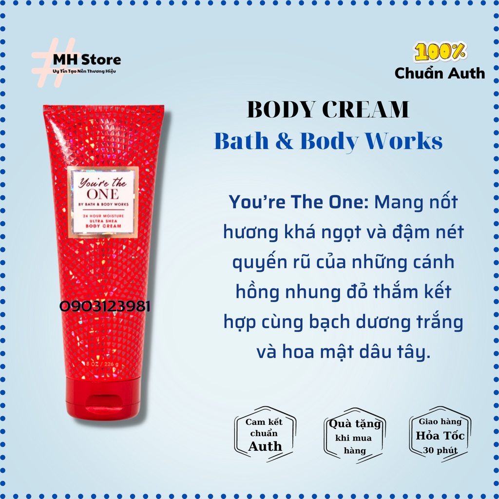 Kem Dưỡng Thể Bath & Body Works Chính Hãng Mỹ, Body Cream Mịn Da, Hương Thơm Quyến Rũ