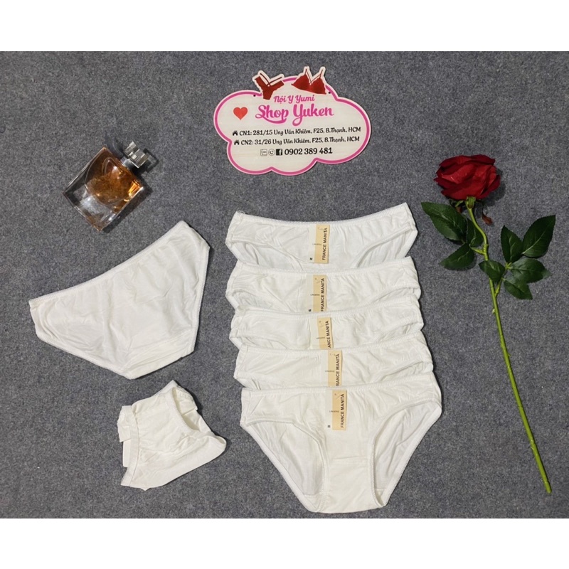 Combo 5 quần lót học sinh trơn. quần lót nữ sinh cotton valizer