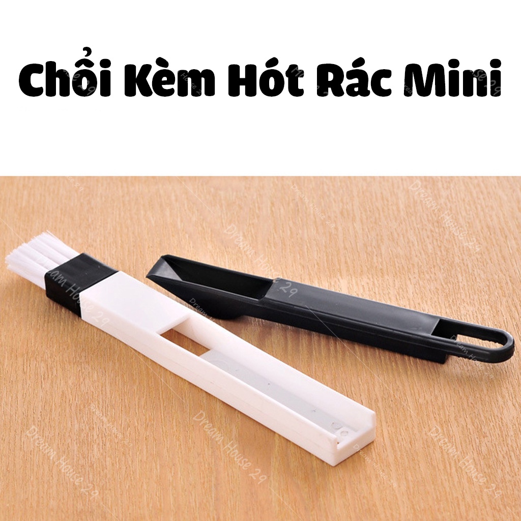 Chổi quét bàn phím máy tính, dọn dẹp khe cửa kèm hót rác kích thước 17cm x 2cm