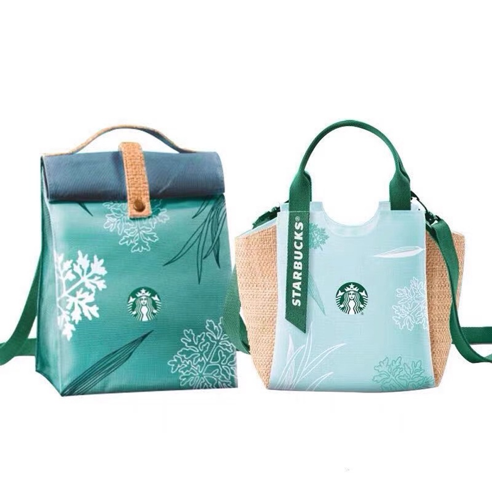 Túi mua sắm/ đựng cơm trưa Starbucks bằng vải canvas tiện dụng