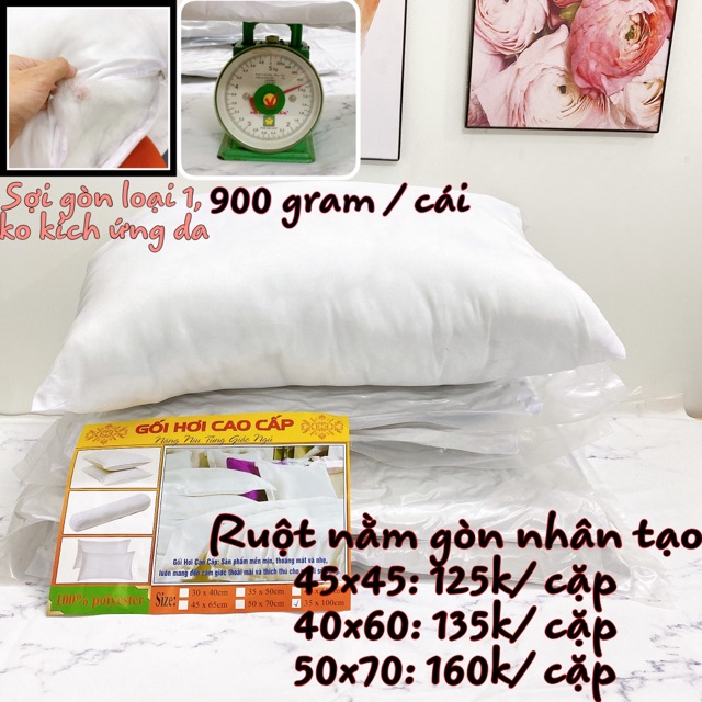  Ruột gối gòn Lông vũ hoặc Gòn hơi nhân tạo đủ size