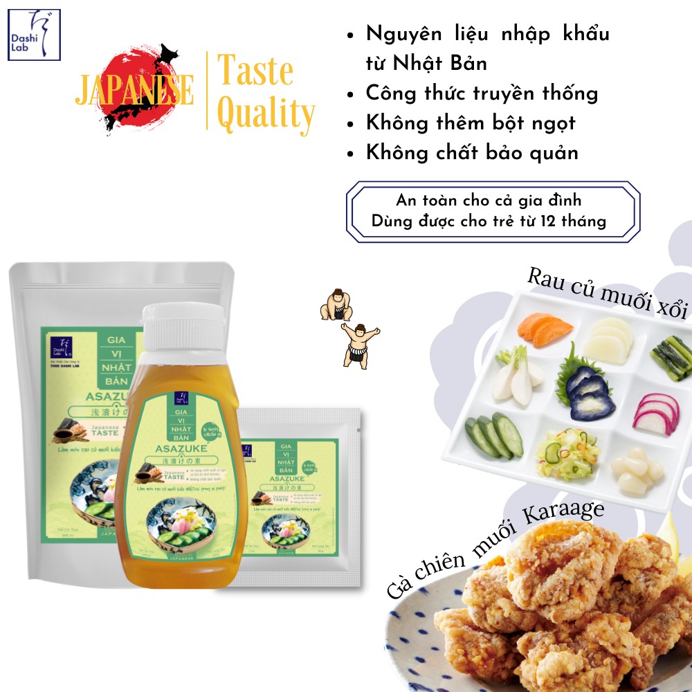 Gia vị muối chua rau củ Asazuke Nhật Bản - Dashi Lab - 1kg/túi