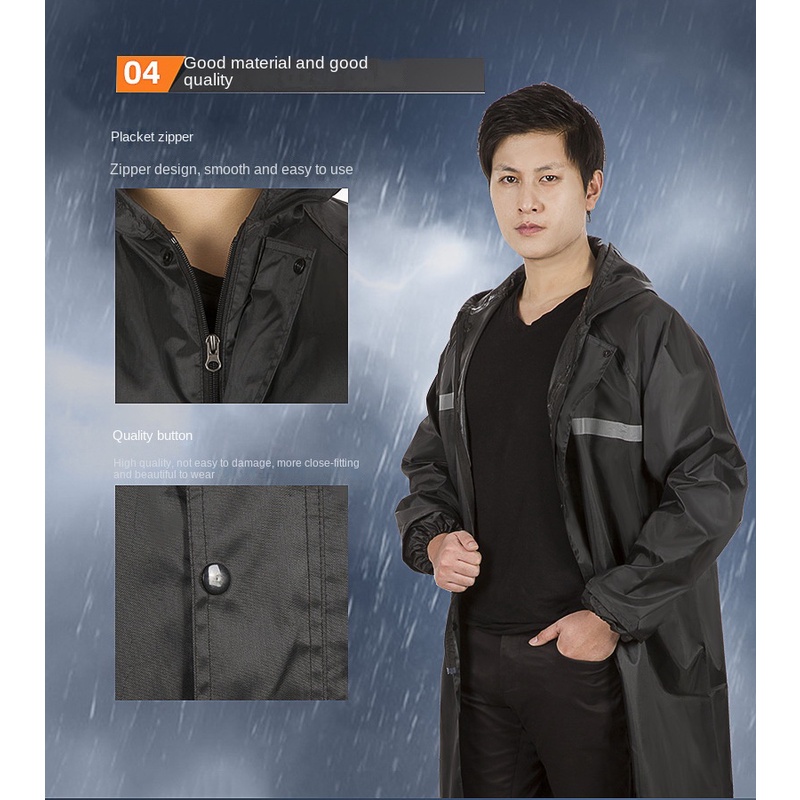 Áo Mưa Vải Oxford Phản Quang Dành Cho Người Lớn