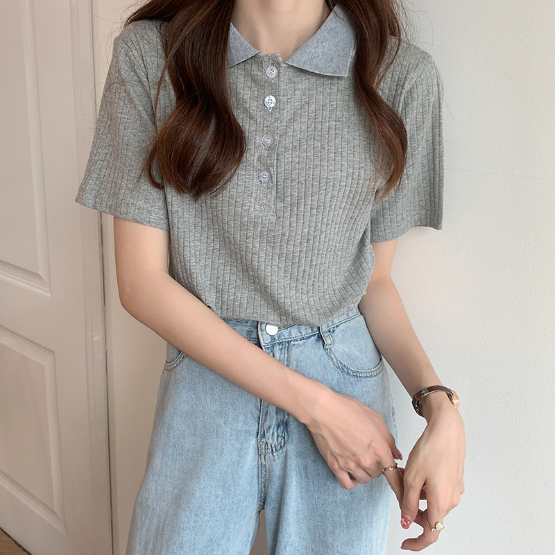 Áo kiểu SUXI ngắn tay dáng ôm phong cách Hàn Quốc thời trang mùa hè dành cho nữ