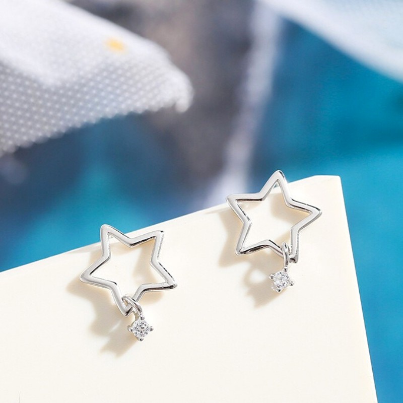Bông Tai Bạc S925 Ngôi Sao Rơi Bling Star Xinh Xắn | Khuyên Tai Nữ Trang Sức Bạc Thời Trang
