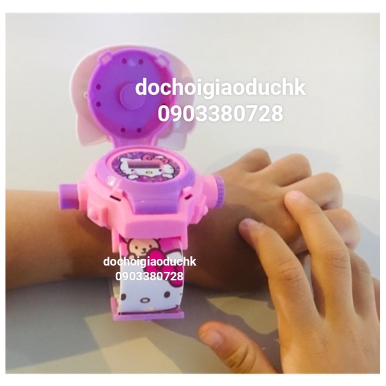Đồ Đồng hồ đeo tay chiếu tường hinh 3D hello kitty