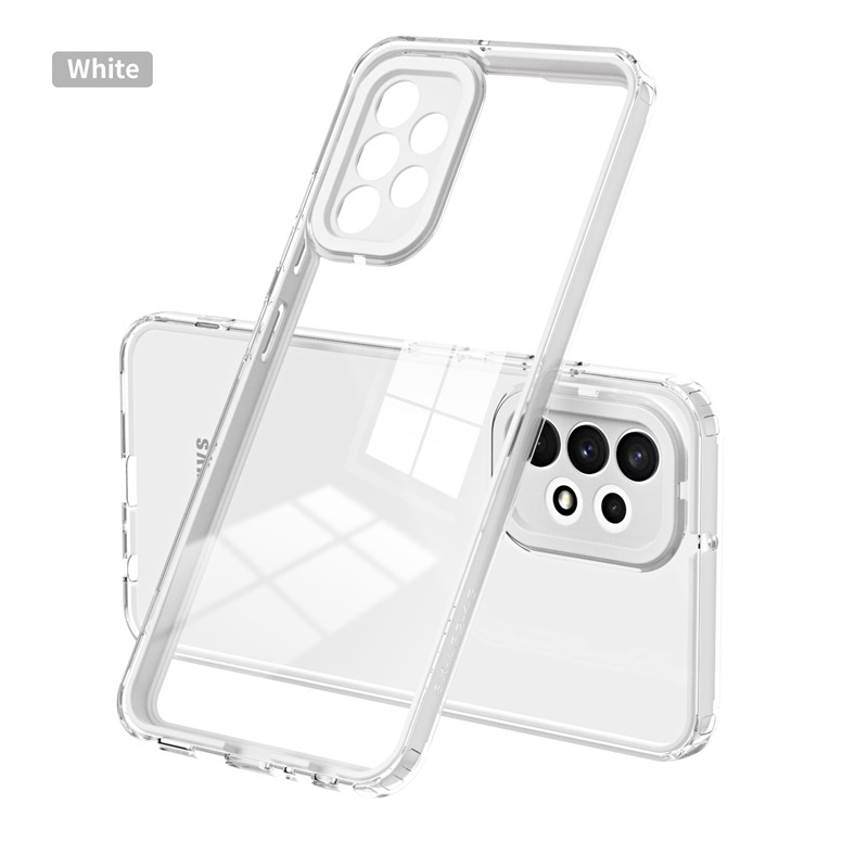 Ốp Điện Thoại PC Viền TPU Dẻo Trong Suốt Màu Macaron Chống Rơi Đơn Giản 3 Trong 1 Cho Samsung Galaxy A12 M12 A52 A52S A32 A72