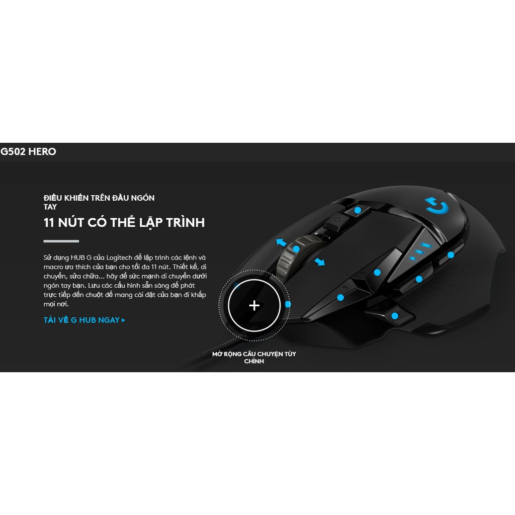 [Mã ELCLJUN giảm 7% đơn 500K] Chuột Logitech G502 Hero Gaming - Bảo hành chính hãng 2 năm | BigBuy360 - bigbuy360.vn