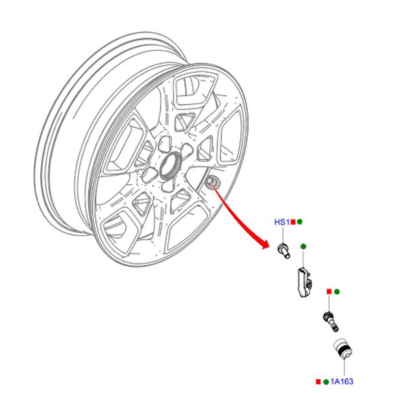 Cảm Biến Áp Suất Lốp Xe FORD 2016-2019 FORD Explorer 315MHz F2FT-1A180-AB F2GT-1A150-AB F2GT-1A180-AB