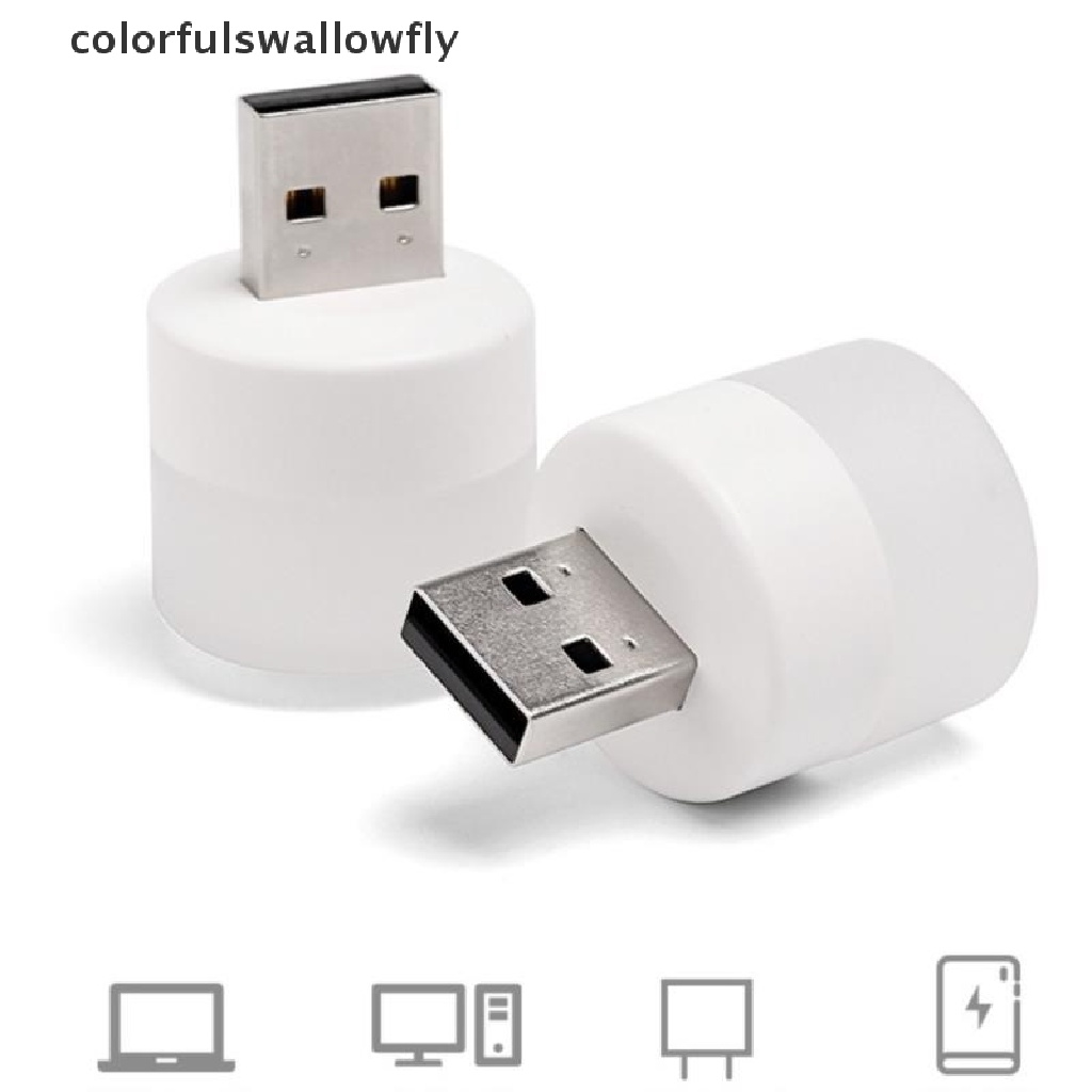 Đèn LED Nhỏ Hình Tròn Nhiều Màu Cổng Sạc USB Dùng Để Đọc Sách