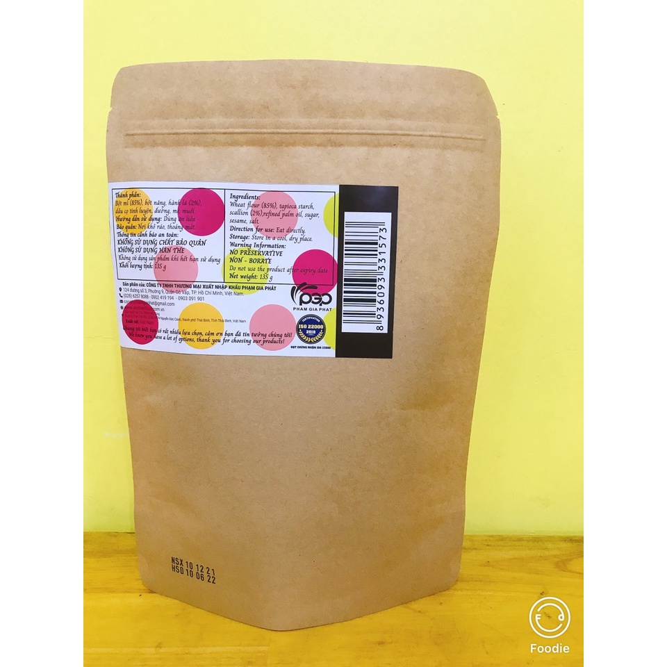 [ĐỘC QUYỀN] Bánh Cá Hành Giòn 135g, Ăn Vặt Snack Sạch, Ngon, Hương Vị Truyền Thống
