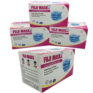 [CHÍNH HÃNG] Combo 2 hộp khẩu trang, 50cái / hộp, kháng khuẩn 4 lớp cao cấp Fuji diệt vi khuẩn, bảo vệ sức khỏe
