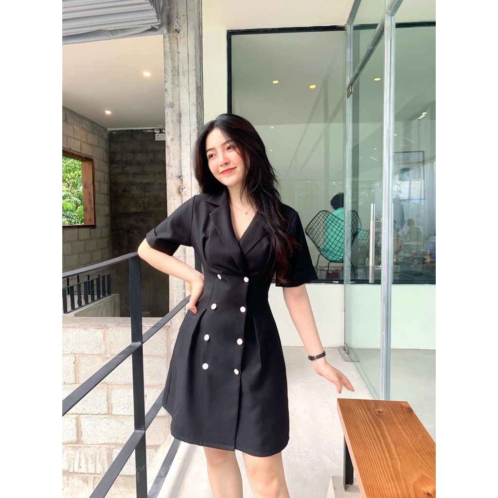 Đầm vest màu đen Oxy Design
