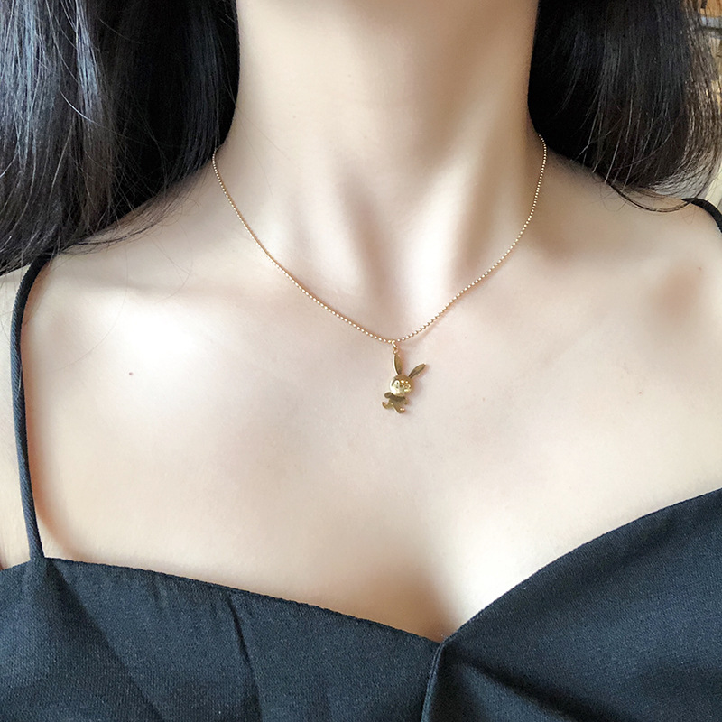 Vòng Cổ Thép Titan Mặt Hình Thỏ Thời Trang 2021