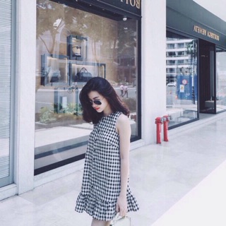 Đầm caro kèm thẻ cào