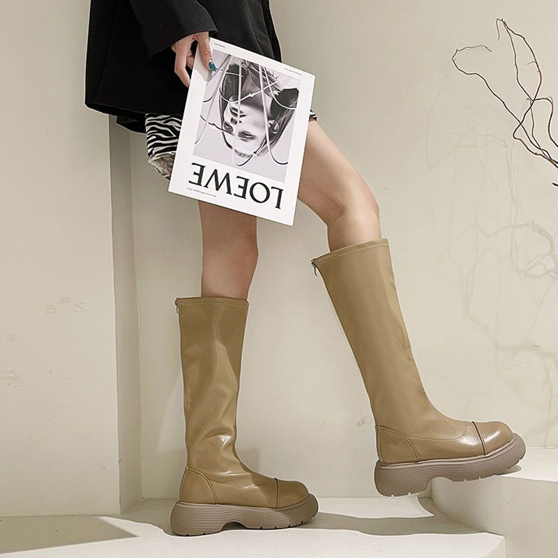 Giày Bốt Cổ Cao Đế Dày Kiểu Retro Hàn Quốc Cá Tính(sẵn) | BigBuy360 - bigbuy360.vn