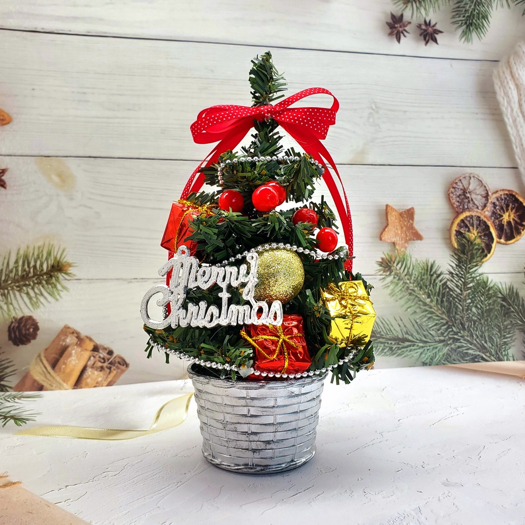 Cây Thông Nhí Để Bàn TNM09 Trang Trí Giáng Sinh Cao 20cm