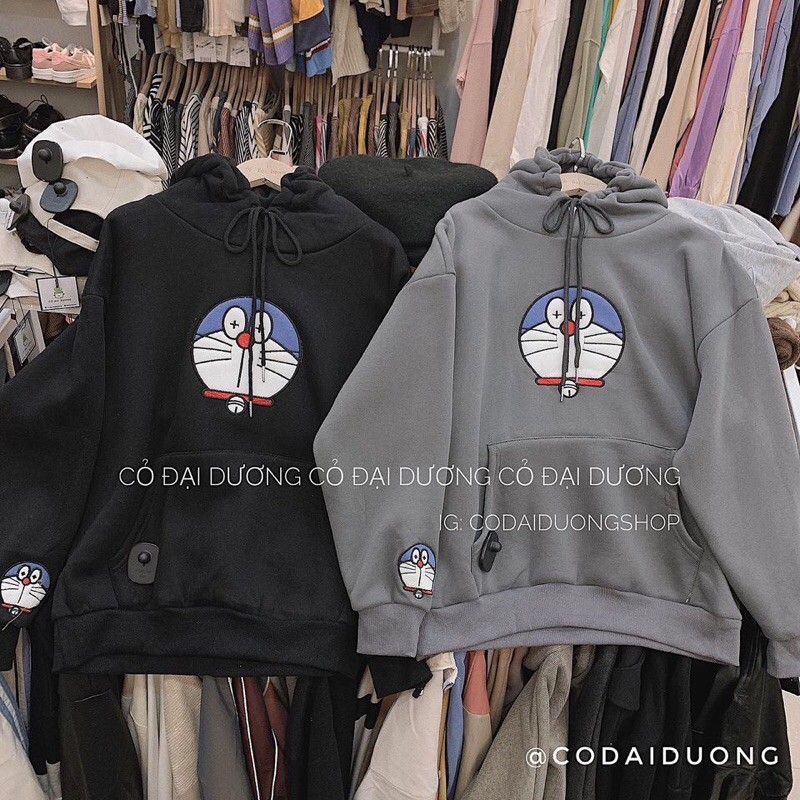 ao hoodie mặt doremon 5 màu