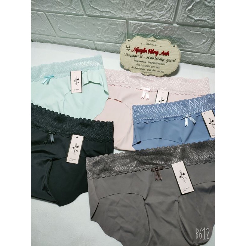 Hộp 5c quần lót su đúc không đường may phối cạp ren 99069