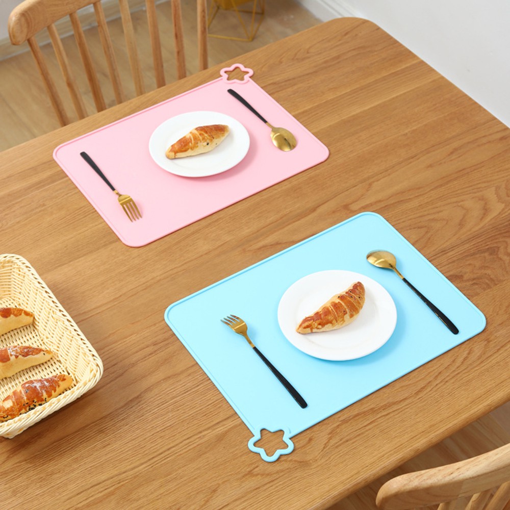 LY Baby & Kid Silicone Placemats Food Grade Toddler Food Mat Table Mats Hang Home & Garden Waterproof Non-Slip Foldable Stain Resistant/Multicolor