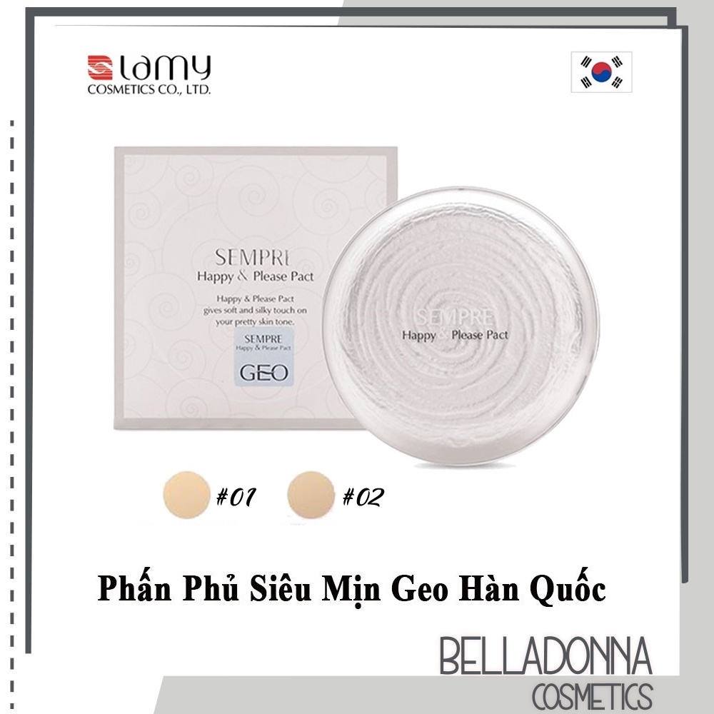 Phấn phủ siêu mịn Geo Sempre Happy & Please Pact (2 Tone)