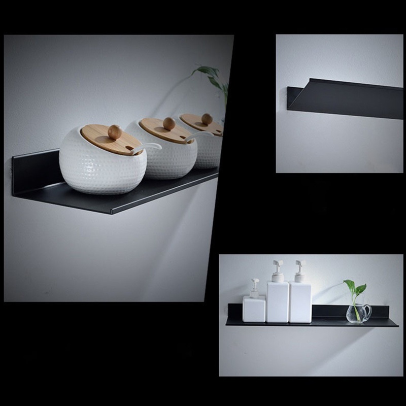 Giá Đỡ Dầu Gội Gắn Tường Bằng Hợp Kim Nhôm Màu Đen Tiện Dụng Cho Phòng Tắm / Nhà Bếp