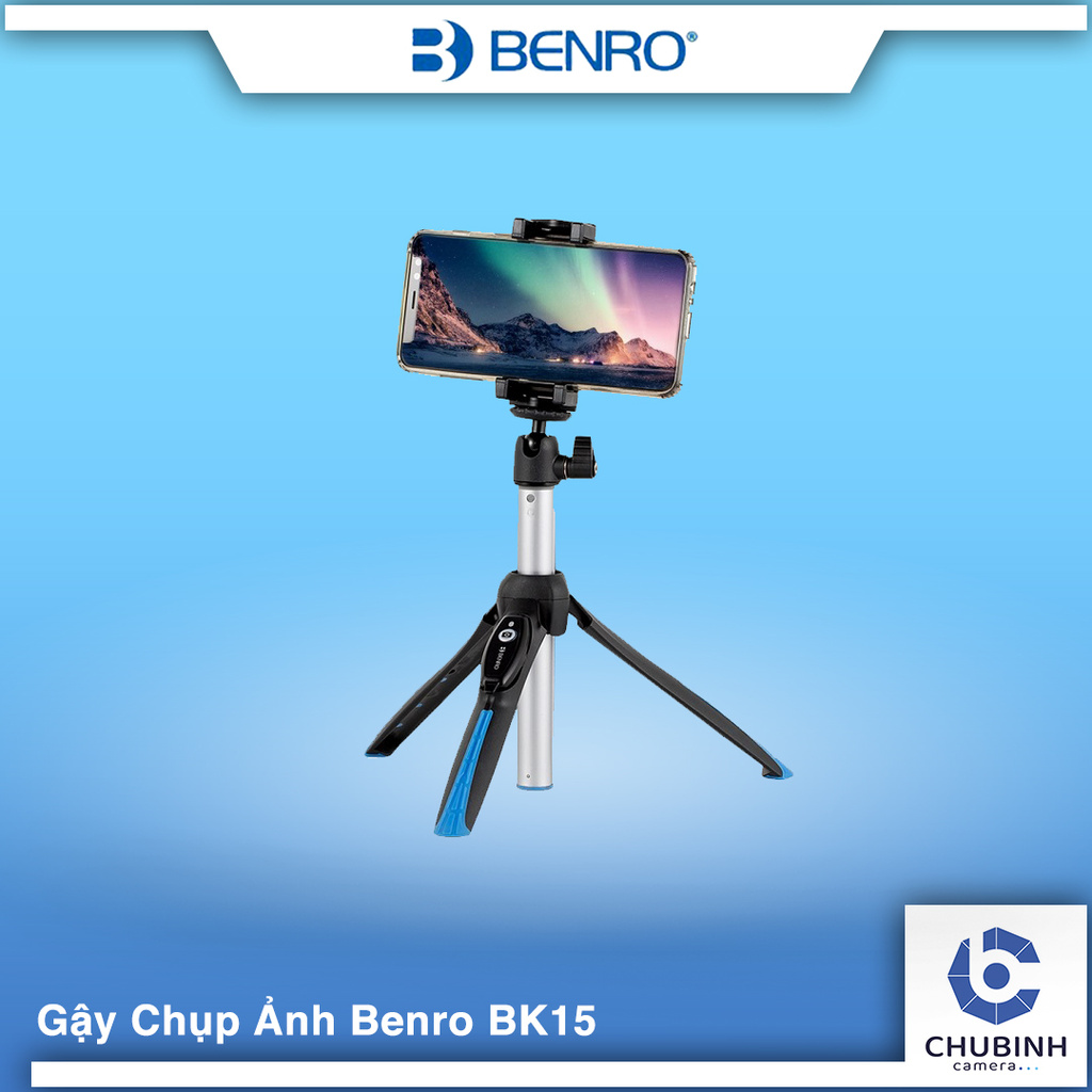 Gậy Selfie | Benro Mini Tripod màu Xanh | BK15 | Chính Hãng