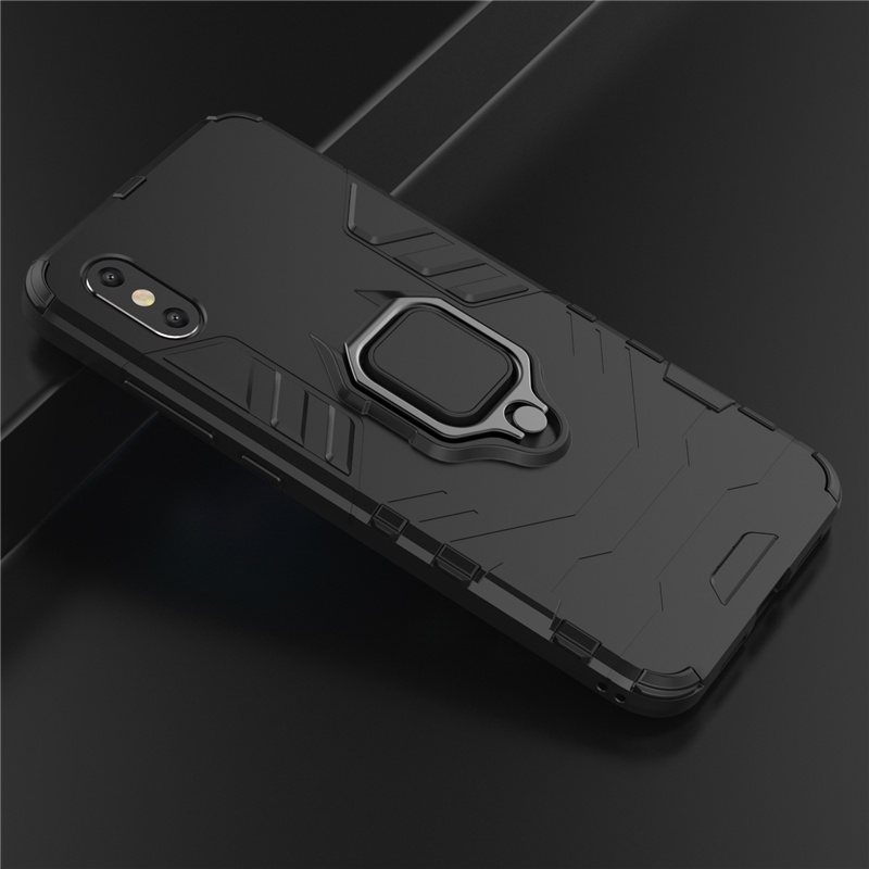 Ốp Điện Thoại Kiểu Giáp Iron Man Kèm Giá Đỡ Nhẫn Từ Tính Cho Xiaomi Mi 8 8 Pro 8 Se 8 Lite 5x 6x Mi A2 Lite A1 A2