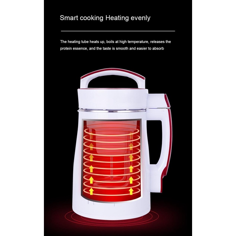 Máy Làm Sữa Đậu Nành 1.8L Bằng Thép Không Gỉ Có Bộ Lọc Làm Mát Không Có Bộ Lọc Cho Gia Đình