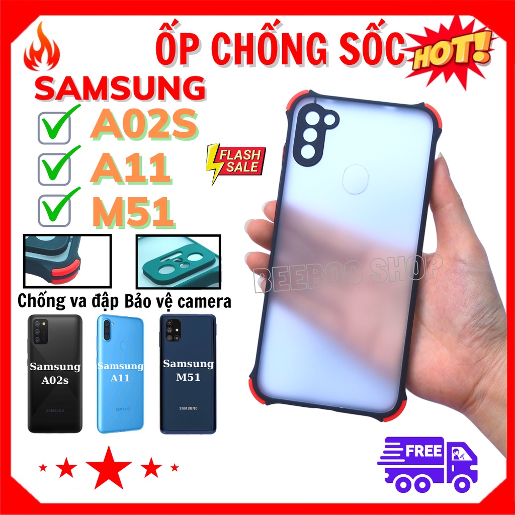 CHỐNG SỐC Ốp lưng Bảo vệ Camera Samsung A02s/ A11/ M51 - Chất liệu Nhám Cao cấp - Chống va đập - Thiết kế sang trọ