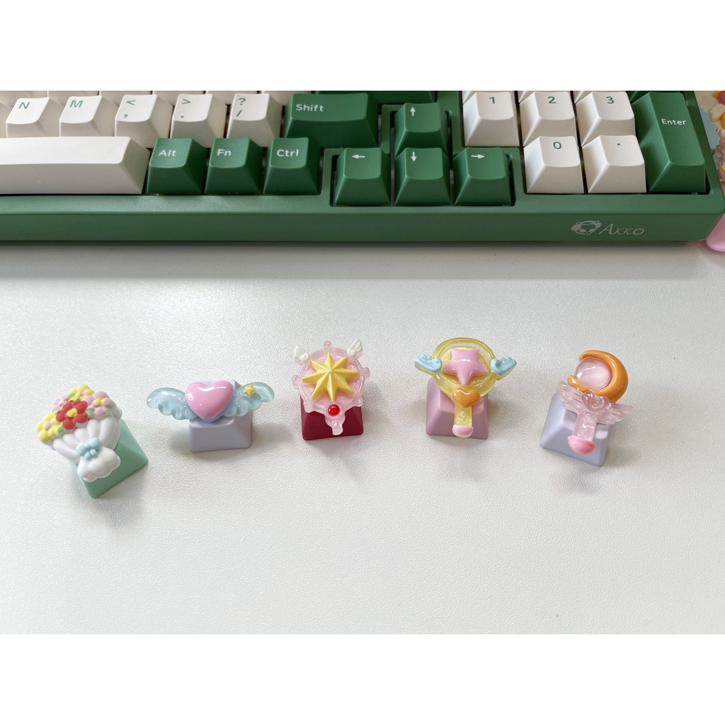 Keycap Lẻ Quà Tặng Hoa Cưới Sakura Thủy Thủ Mặt Trắng Phím Lẻ R4 PBT