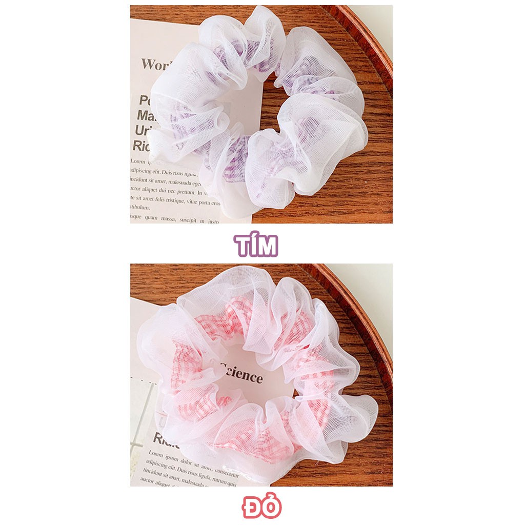 Dây buộc tóc vải Scrunchies Caro Mây CT60 | BigBuy360 - bigbuy360.vn