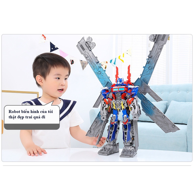 Robot biến hình ô tô Optimus Prime cao 52cm biến hình xe tải Bản giới hạn - Quà tặng cho bé yêu của bạn