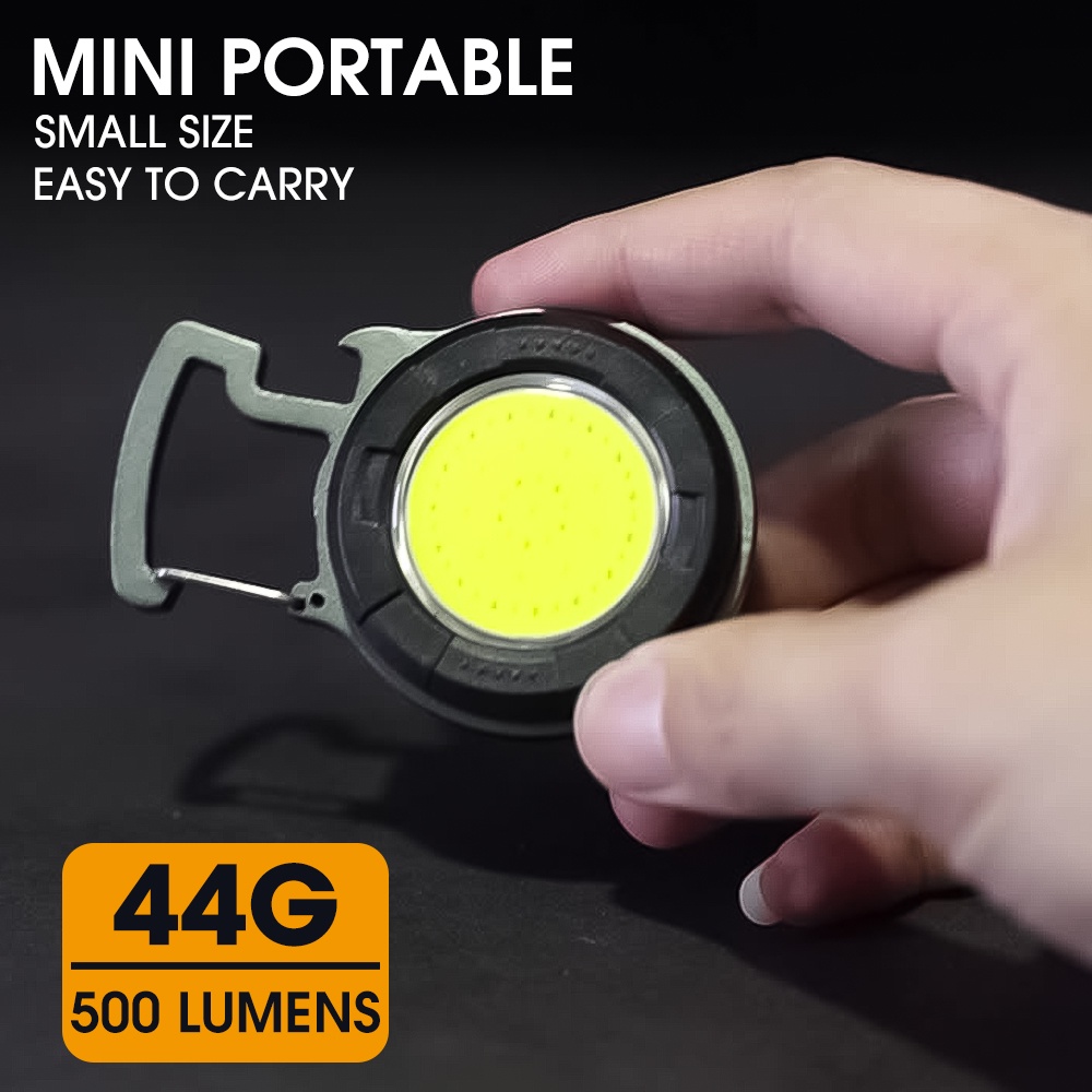 Đèn LED COB Mini 4 Chế Độ Sáng Có Thể Sạc Lại Bằng Cổng USB Kèm Dụng Cụ Mở Nút Chai