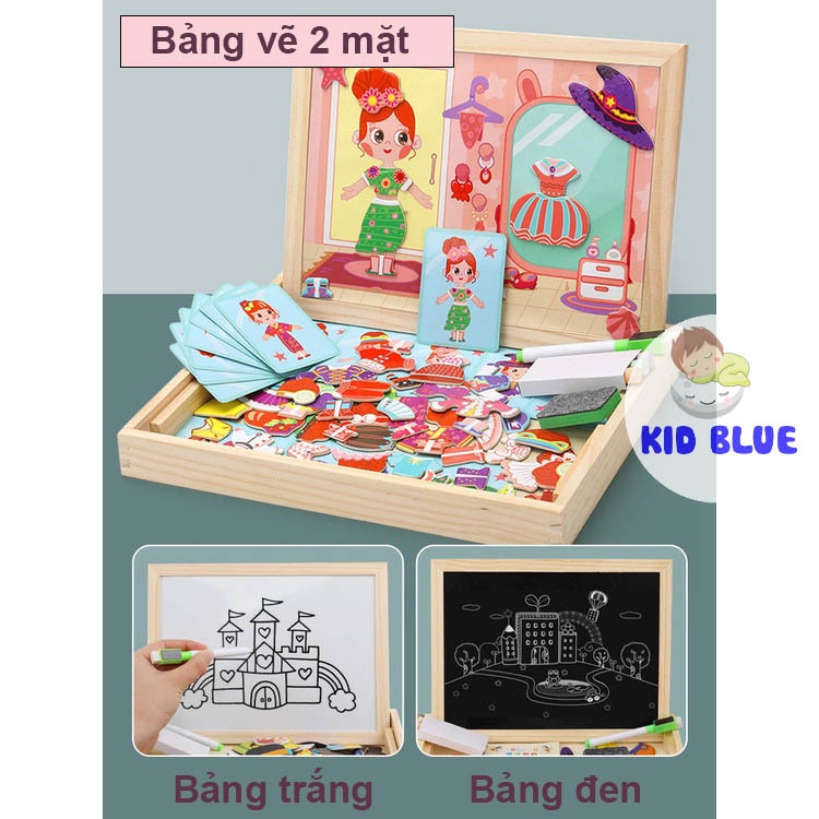Hộp Đồ Chơi Ghép Hình Thời Trang Bằng Gỗ Cho Bé Gái
