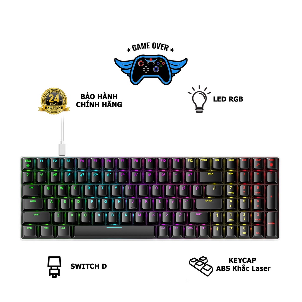 Bàn phím cơ DareU EK8100 RGB - Chính hãng bảo hành 24 tháng