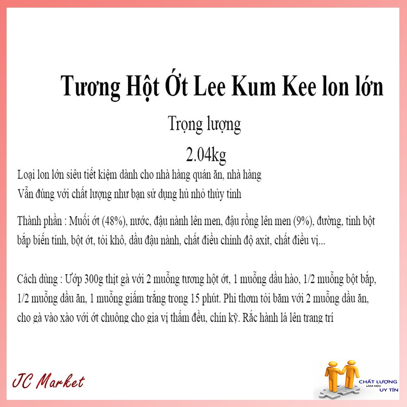 Lee Kum Kee _ Tương Hột Ớt lon 2.04kg
