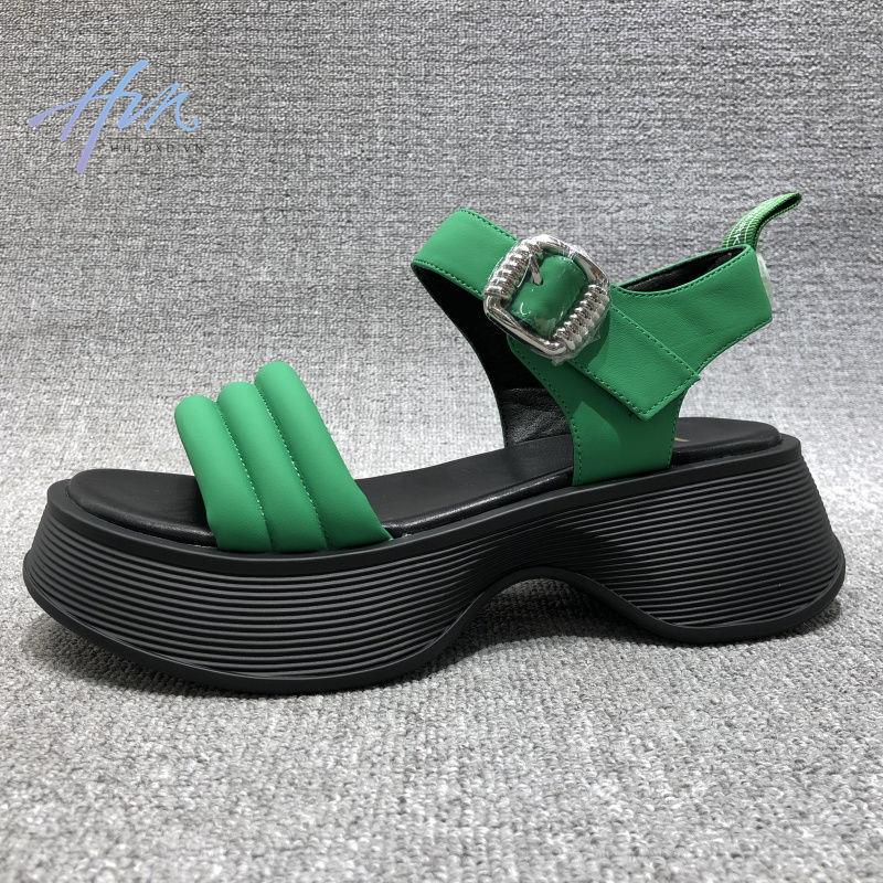 Giày Sandal Da Hở Ngón Đế Dày Phong Cách Mùa Hè 2022